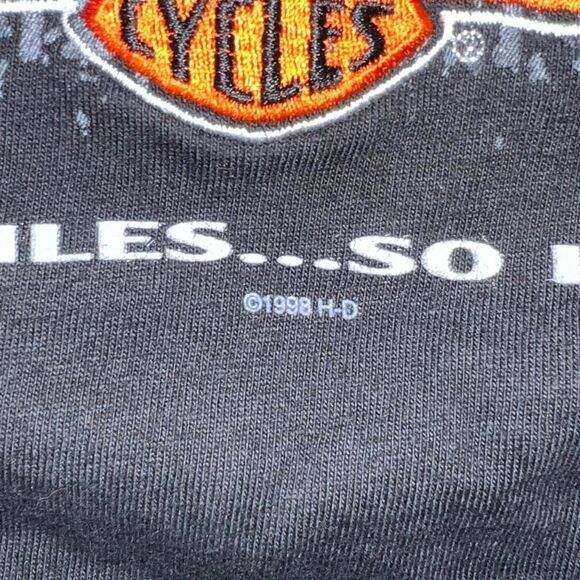 Vintage 1998 Harley Davison Embroidered So Many Miles El Paso Texas Tee Men's L - Picture 6 of 6